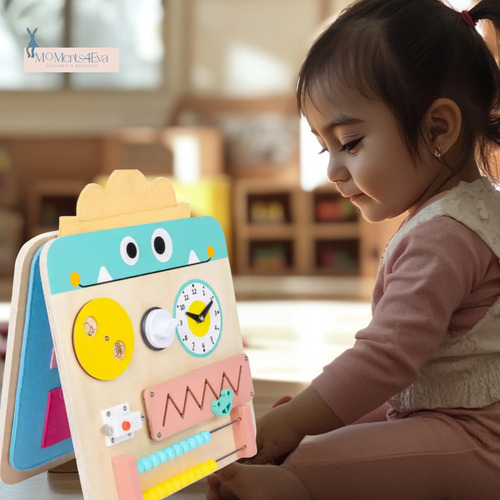 Tablero Sensorial Para Niños Pequeños Montessori Mounstro Li Muticolor