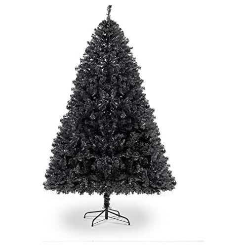 Árbol De Navidad Artificial Negro Premium De 7.5 Pies Para E