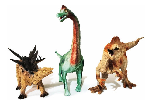 Imagen 3 de 9 de 6 Dinosaurios Realistas, Rex, Triceratops, Cuello Largo