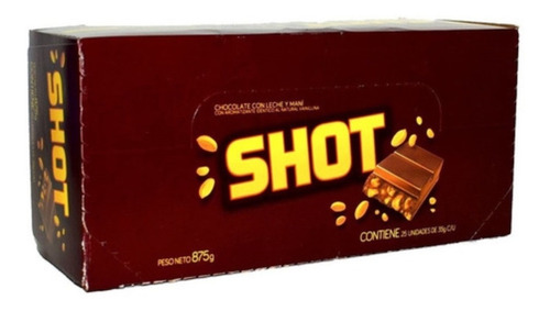 Chocolate Shot X 25u Chocolate Con Leche Y Mani 