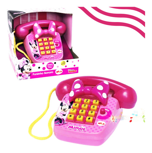 Brinquedo Telefone Minnie Infantil Musical Foninho Minnie