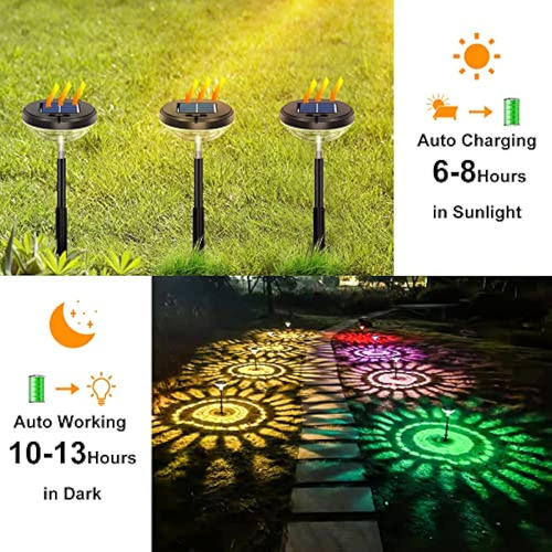 Paquete De 6 Luces Solares Brillantes Para Caminos, Cambio D