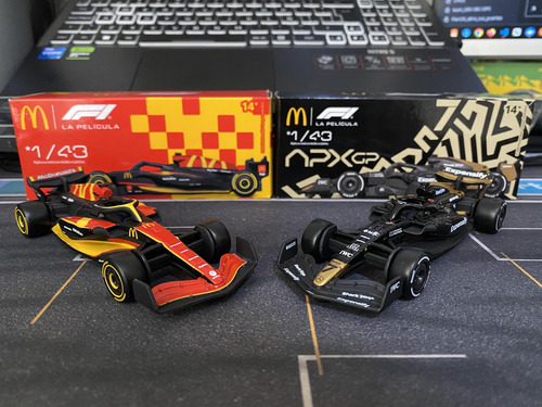 Miniatura Carro Formula 1 Mc Donalds F1 O Filme 1/43 Set 2un Vermelho