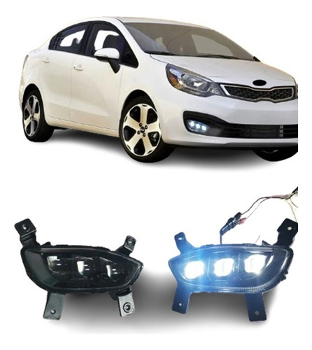 Neblineros Led Kia Rio Blanco Y Ambar 2012 - 2015 Oferta||||