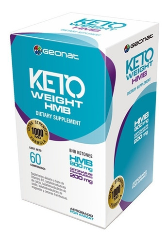 Imagen 1 de 2 de Suplemento en comprimidos Geonat Keto Weight Hmb cetonas en caja 60 un