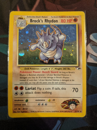 Carta Pokemon Brock's Rhydon Gym Heroes