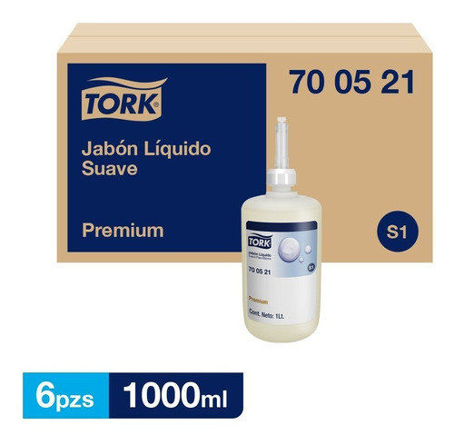 Tork Jabón Liquido Suave Premium 6 Envases / 1000 Ml