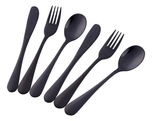 Bisda Todder Silverware Conjuntos, 6pcs 18/8 Acero Inoxidabl