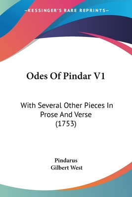 Libro Odes Of Pindar V1: With Several Other Pieces In Pro...