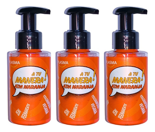 3 Tintura Vegana Fantasía Plasma X 100 Grs Naranja