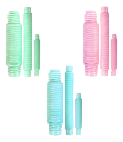 9 Pop Tubes Tubo Fidget Juguete Antiestres Sensorial Color 1