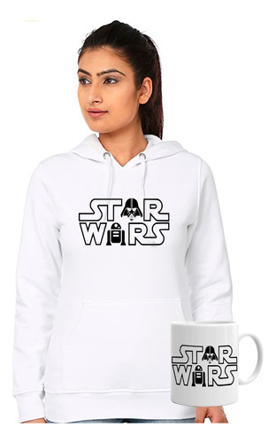 Poleron Canguro Unisex 109 Logo Star Wars + Tazón