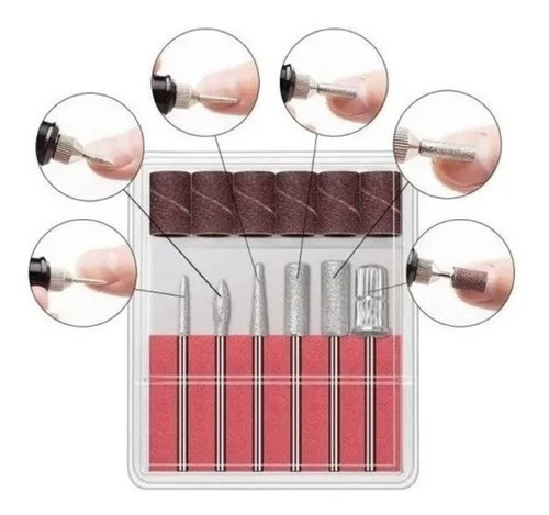 Imagen 5 de 5 de Torno Eléctrico Mini Uñas Manicura Pedicura + Kit Fresas