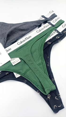 Calvin Klein Set 3 Tangas Logo Ck Originales De Algodón