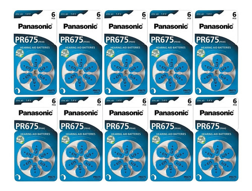 Pilas Audifonos Panasonic Pr675 Caja De 60 Pilas Audiologia