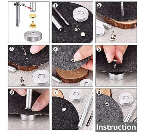 Herramienta Perforadora Cuero 240 Remache Kit Punzador Laton