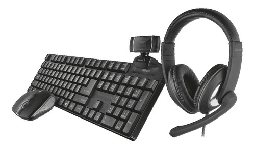 Teclado + Mouse + Auricular + Webcam Trust Qoby 4-in-1 Home