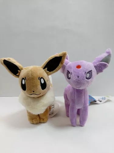 Eevee Evoluções Kit Com 2 Pelúcias Pokemon Eevee E Espeon em