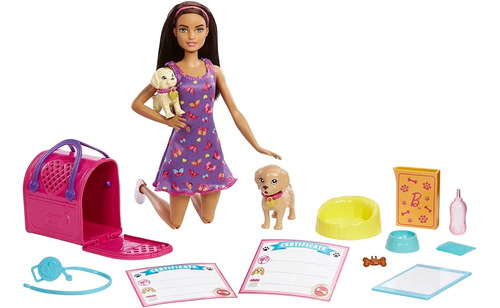 Barbie Set De Juego Adopta Un Perrito Mattel 