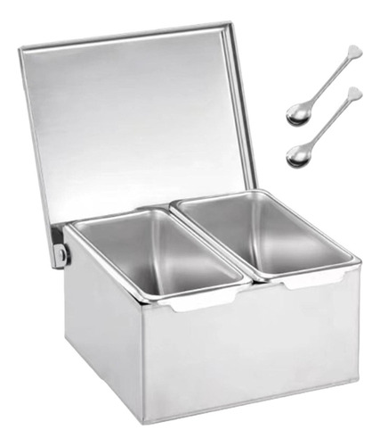 Tarros De Especias De Acero Inoxidable, 2 Rejillas