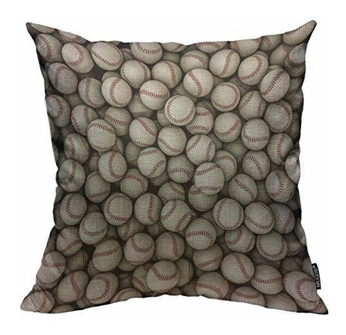 Mugod Baseballs Throw Pillow Cover Ilustración 3d De Vista P