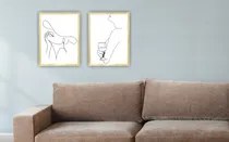 Comprar 2 Cuadros Decorativos Nórdicos Modernos 42x32 Marco Madera
