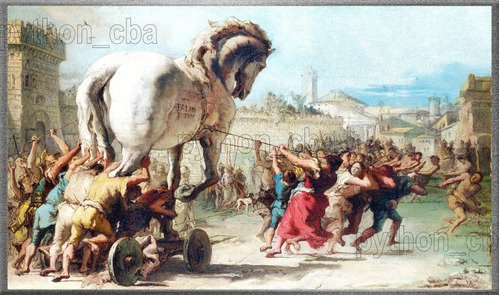 Cuadro La Procesión Del Caballo De Troya - G. Tiepolo  1760