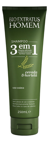 Kit 2 Shampoo 3 Em 1 250ml Linha Homem Bio Extratus