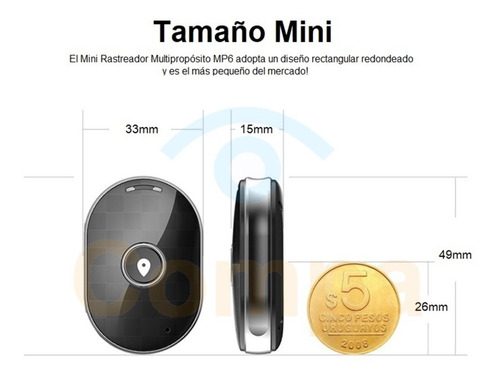 Imagen 5 de 9 de Compa Mp6 Micro Localizador Gps S O S Personas Valores Espía