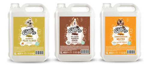 Shampoo Pelo Claro 5l+shampoo Coco 5l+condicionado 5l Collie