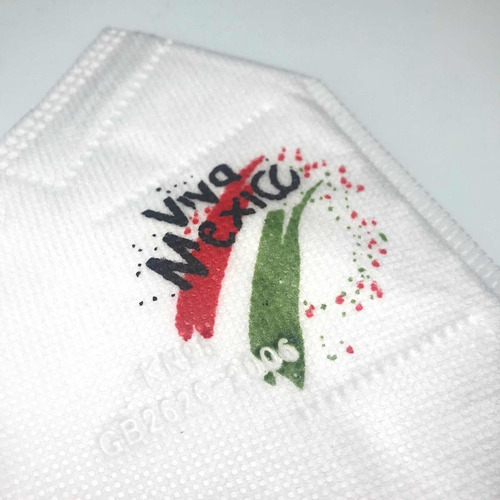 Imagen 6 de 7 de Cubrebocas Kn95 Mascarillas Con Estampado Viva Mexico 10pzs