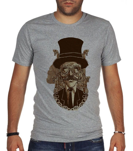 Remera De Hombre Steampuk Art Hombre Man Lentes Maquina