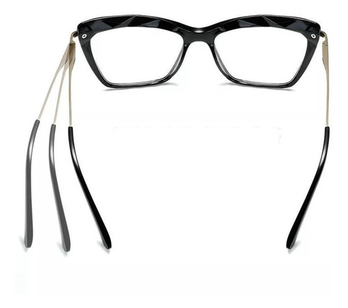 Armação Óculos Grau Diamante Cristal Feminino Cor Preto Degradê