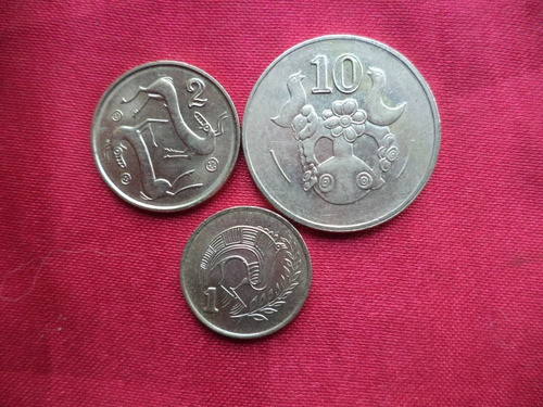 Lote 3 Monedas De Chipre Diferentes