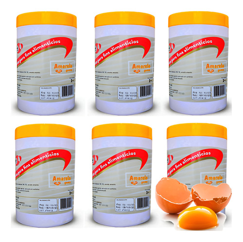 Corante Em Pó 1kg Fardo C/6 Unidades Amarelo Gema