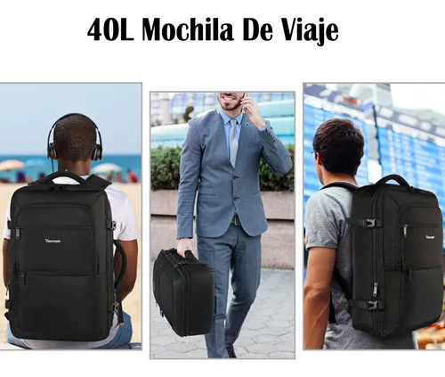 Mochila De Viaje Hombre Vancropak 1214, Aprobado Por Avión 10kg, 40L