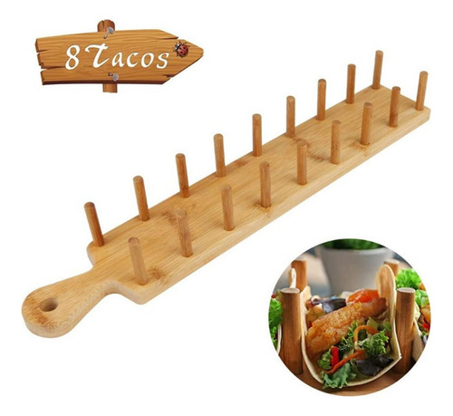 Soporte De Madera Para Tacos, Soporte Multifuncional Para