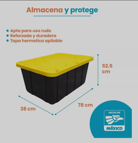 2 Cajas Almacenamiento Organizadora 102lts Resistente Tapa