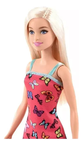 Muñeca Barbie Básica Original Mattel Nueva Vestido Rosa