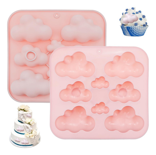 Paquete De 2 Moldes De Silicona Con Forma De Nube, Bandeja,