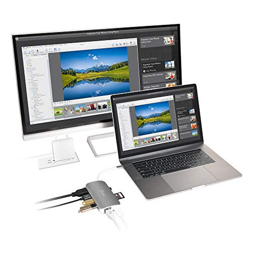 Adaptador J5create Usb C Hub, Multimonitor, 10 En 1, Puerto