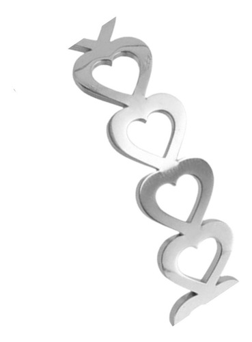 Imagen 3 de 5 de Brazalete Mujer Multi Corazones Acero Inoxidable Amor Trendy