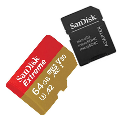 Micro Sd Extreme A2 64gb 4k 160mb/s Sandisk Microsdhc Video 