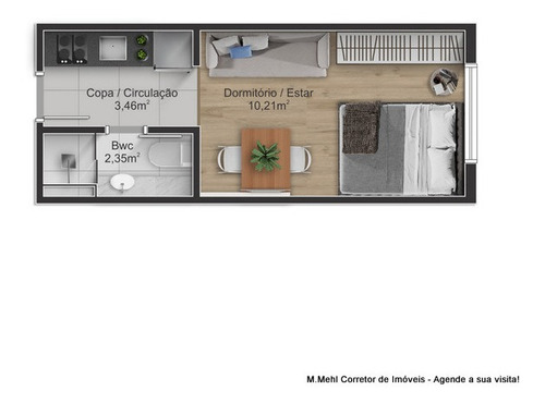 Imagem 30 de 30 de Studio Com 1 Dormitório À Venda Com 30.46m² Por R$ 167.714,00 No Bairro Rebouças - Curitiba / Pr - M2re-eu515