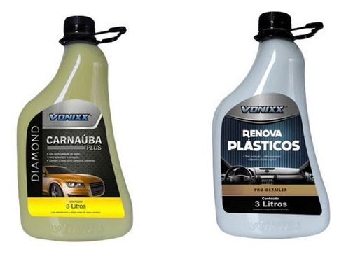 Kit Renova Plasticos 3l + Cera De Carnauba Plus Vonixx 3l