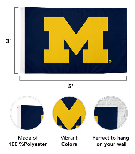 University Of Michigan Flag Wolverines Um U Of M Flags ...