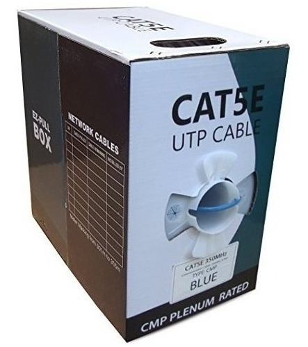 Cat5e Plenum 1000 Pies Sólido 350 Mhz 24 Awg Utp Cable De Re