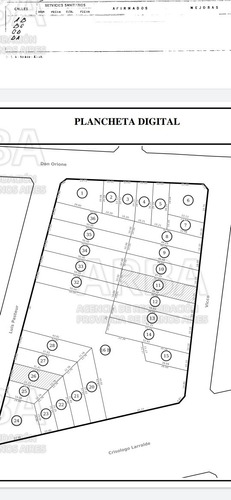 Plancheta Catastral Arba // Parcela. Lote. Terreno. Chacra