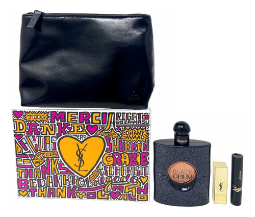 Yves Saint Laurent Black Opium Set De 4 Pz Con Bolso Mujer