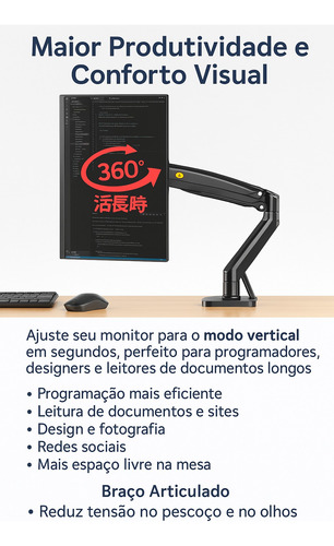 Suporte Articulado Tomate Mt-18 12 A 27 Mesa Ergonômico